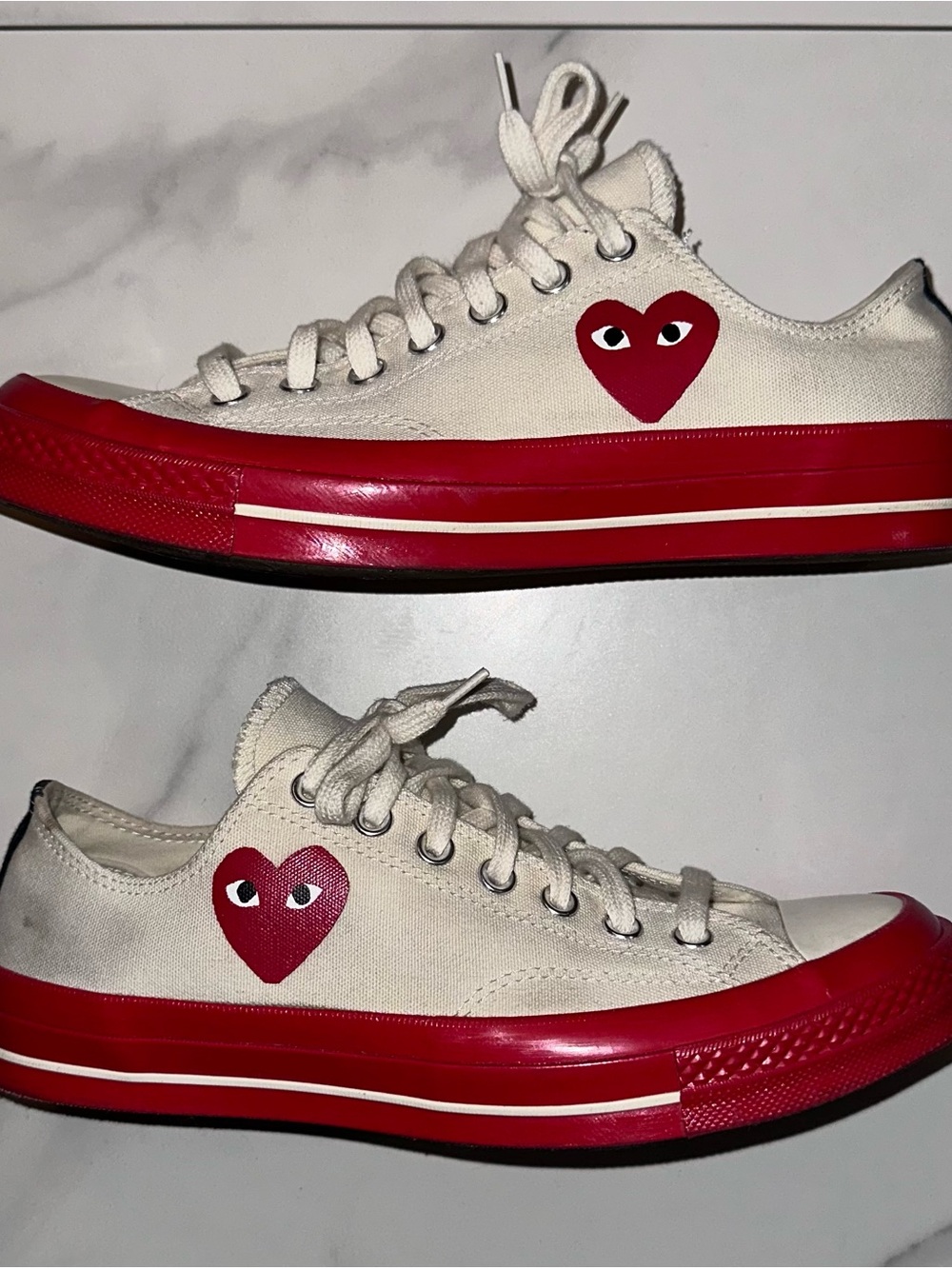 2022 CDG Play x Converse Chuck 70 Low Pristine Red Size 9